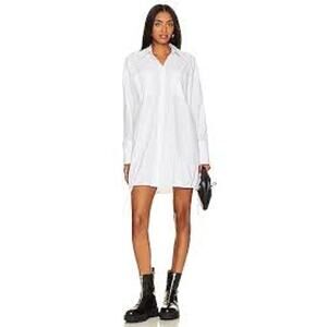 Women’s Revolve LPA Nicoletta white long sleeve cotton shirt dress size xl